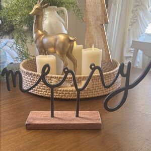 Mud Pie “merry” Metal tabletop Decor